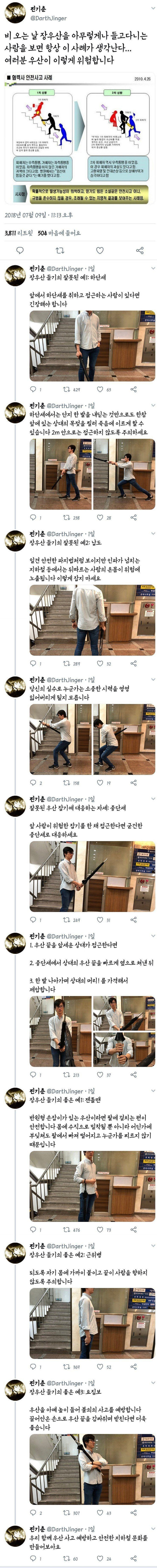 장우산 휴대법