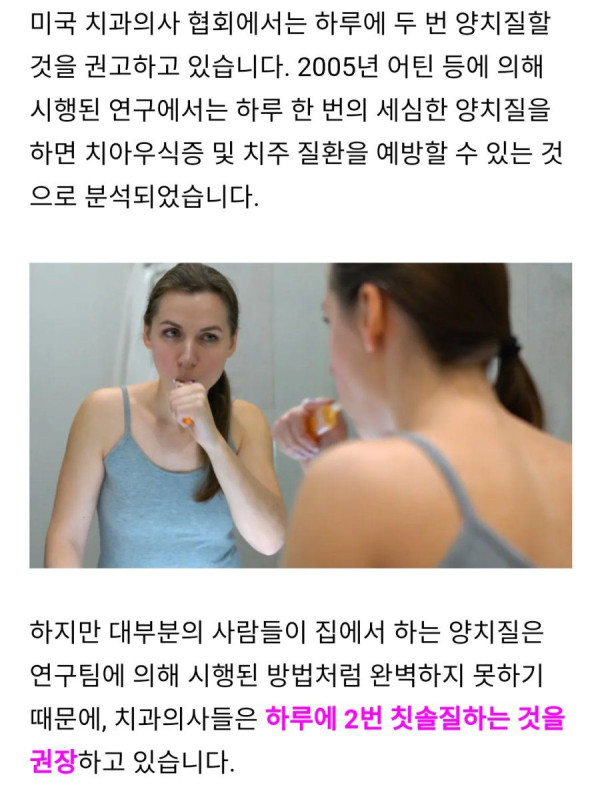 하루 3회 양치의 진실